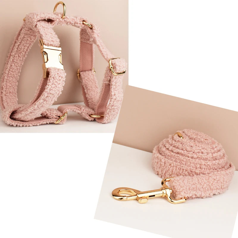 Pink Dog Collar And Leash Set
